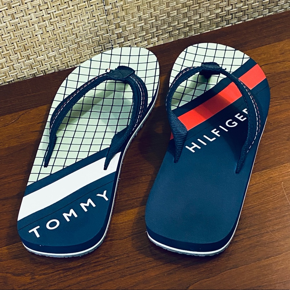 ๐10xHP๐Tommy Hilfiger Dre Navy Logo Flip Flops - Picture 5 of 10